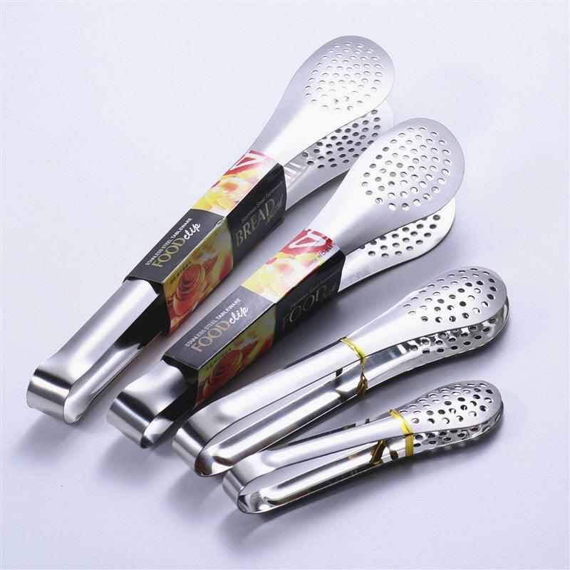 1pcs Stainless Steel Kitchen Tong Heat Resistant Hollow-Out Barbecue Tongs Food Tongs Kitchen Tools BBQ Tools Accessories Stainless Steel Food Tongs Cooking Clips Buffet BBQ Tongs