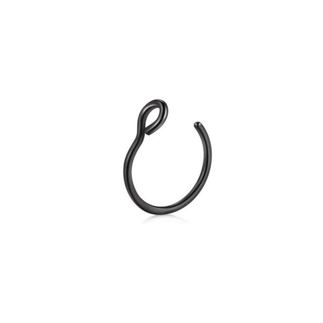 1pcs U Shaped Fake Nose Ring Hoop Septum Rings Stainless Steel Nose Piercing Fake Piercing Horseshoe Nose Rings Earrings Septum Ring Tragus Piercing Earring Hoop Lip Horseshoe Piercing Retainer Helix Hoop Ear Earring Jewelry