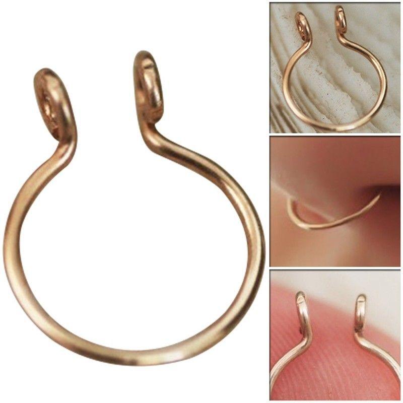 1pcs U Shaped Fake Nose Ring Hoop Septum Rings Stainless Steel Nose Piercing Fake Piercing Horseshoe Nose Rings Earrings Septum Ring Tragus Piercing Earring Hoop Lip Horseshoe Piercing Retainer Helix Hoop Ear Earring Jewelry