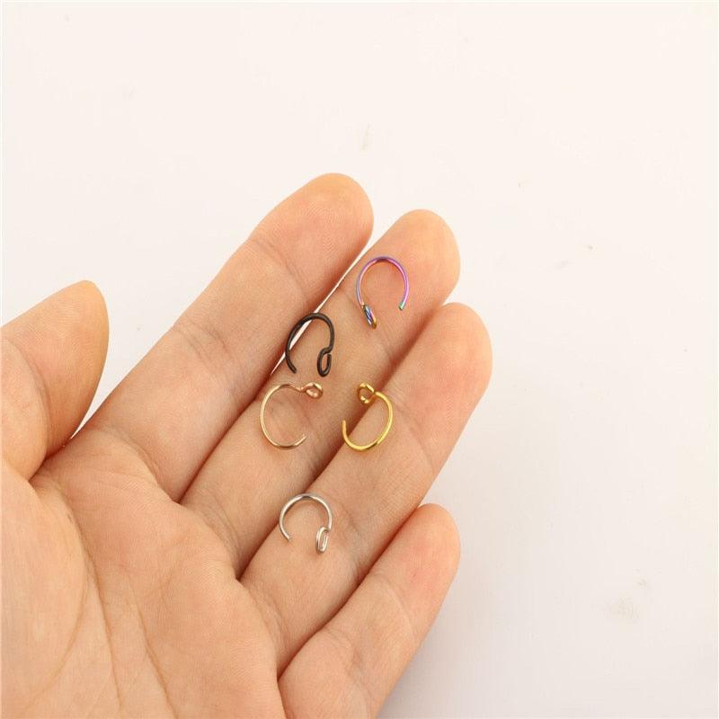 1pcs U Shaped Fake Nose Ring Hoop Septum Rings Stainless Steel Nose Piercing Fake Piercing Horseshoe Nose Rings Earrings Septum Ring Tragus Piercing Earring Hoop Lip Horseshoe Piercing Retainer Helix Hoop Ear Earring Jewelry