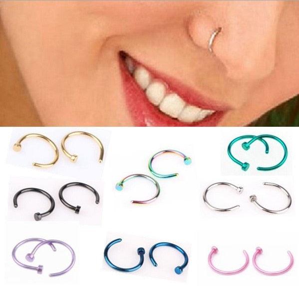 1pcs U Shaped Fake Nose Ring Hoop Septum Rings Stainless Steel Nose Piercing Fake Piercing Horseshoe Nose Rings Earrings Septum Ring Tragus Piercing Earring Hoop Lip Horseshoe Piercing Retainer Helix Hoop Ear Earring Jewelry