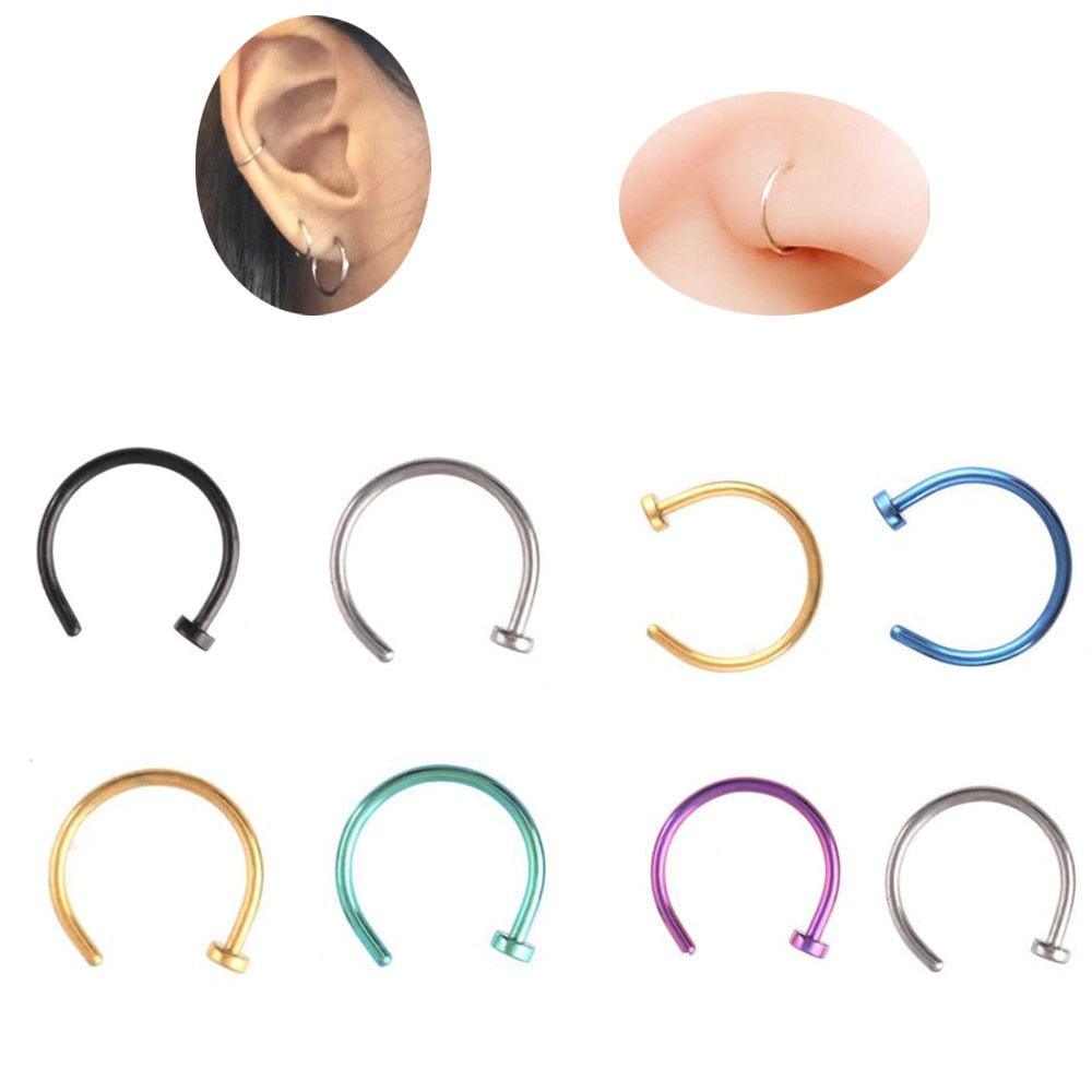 1pcs U Shaped Fake Nose Ring Hoop Septum Rings Stainless Steel Nose Piercing Fake Piercing Horseshoe Nose Rings Earrings Septum Ring Tragus Piercing Earring Hoop Lip Horseshoe Piercing Retainer Helix Hoop Ear Earring Jewelry