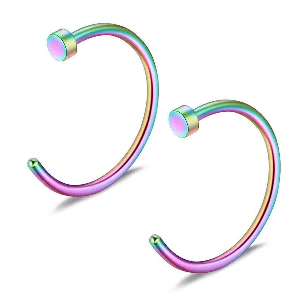 1pcs U Shaped Fake Nose Ring Hoop Septum Rings Stainless Steel Nose Piercing Fake Piercing Horseshoe Nose Rings Earrings Septum Ring Tragus Piercing Earring Hoop Lip Horseshoe Piercing Retainer Helix Hoop Ear Earring Jewelry