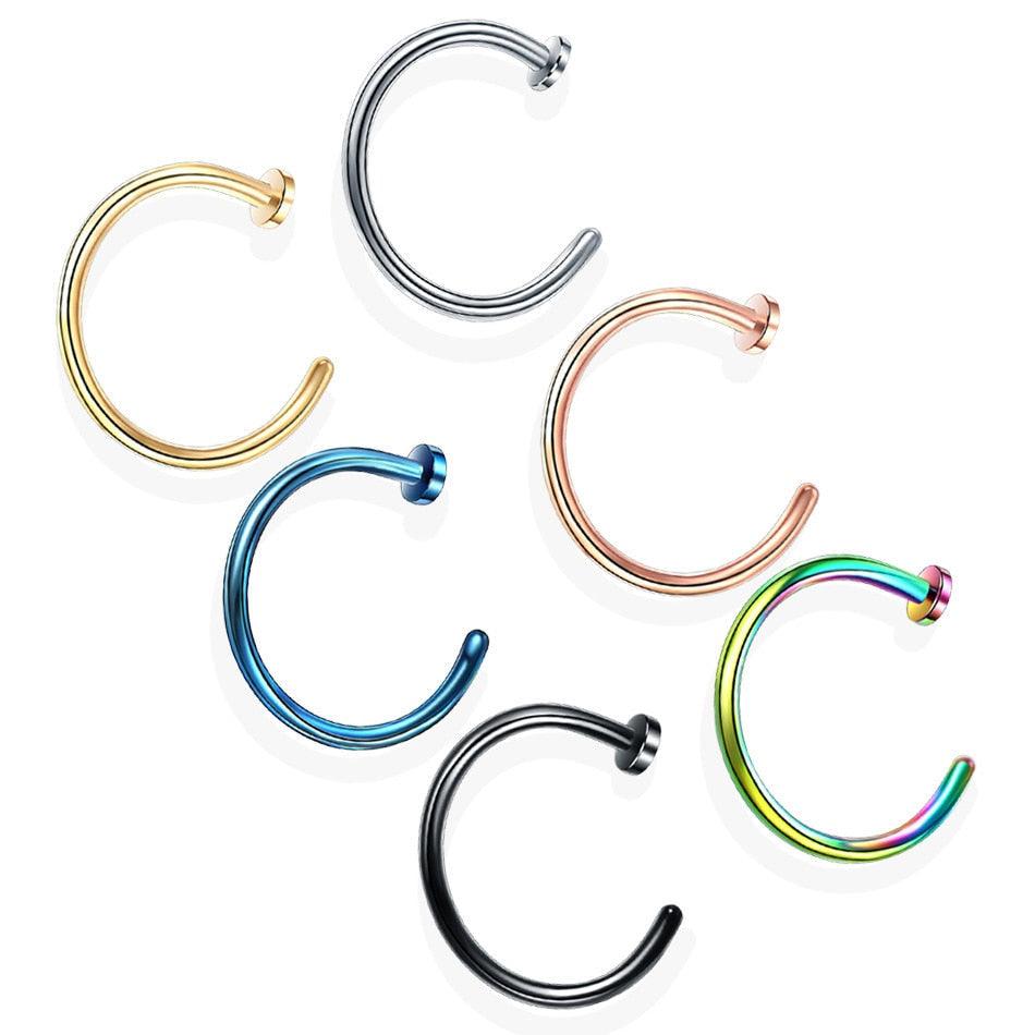 1pcs U Shaped Fake Nose Ring Hoop Septum Rings Stainless Steel Nose Piercing Fake Piercing Horseshoe Nose Rings Earrings Septum Ring Tragus Piercing Earring Hoop Lip Horseshoe Piercing Retainer Helix Hoop Ear Earring Jewelry