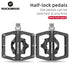 2 In 1 Bicycle Lock Pedal With Free Cleat For Road Bikes Aluminum Anti-Slip Sealed Bearing Lock Accessories Mountain Bike Pedals Bicycle Flat Platform Compatible With Mountain Bike Dual Function Sealed Clipless Aluminum 9/16" Pedals With Cleats