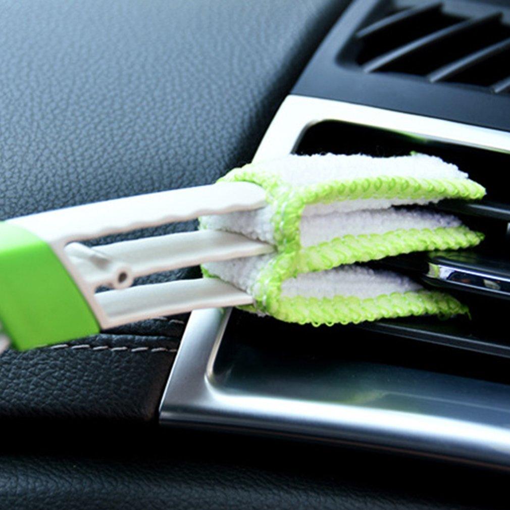 2 In 1 Car Air-Conditioner Outlet Cleaning Tool Multi-purpose Dust Brush Car Accessories Interior Multi-purpose Brush Cleaning Automotive Air Conditioner Cleaner Brush Dust Collector Cleaning Cloth Tool Hand Held Magic Brush Blind Duster for Cars