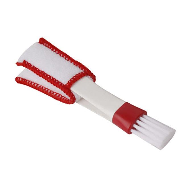 2 In 1 Car Air-Conditioner Outlet Cleaning Tool Multi-purpose Dust Brush Car Accessories Interior Multi-purpose Brush Cleaning Automotive Air Conditioner Cleaner Brush Dust Collector Cleaning Cloth Tool Hand Held Magic Brush Blind Duster for Cars