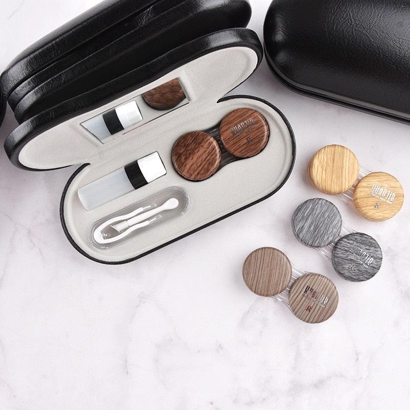 2 In 1 Portable Dual Use Glasses Case Double Layer Eyeglasses Holder Contact Lens Boxes Eyewear Accessories Contact Lens Case With Mirror Tweezers Remover 2 in 1 Double Sided Portable Contact Lens Box Holder Container Soak Storage Kit Sunglasses Pouch