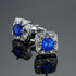 2 PCS Fashion Men Shirts Cufflinks Luxury Silvery Round Blue Crystal Cufflinks Wedding Party Cuff Links Unique Elegant Style Glamorous Men Jewelry Lovely Gift For Your Men