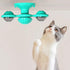 2 PCS Set Interactive Cat Toy Windmill Portable Scratch Hair Brush Grooming Shedding Massage Suction Cup Catnip Cats Puzzle Training Toy Portable Turntable Rotating Cat Toy Scratching Tickle Hair Brush