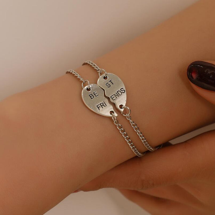2 PCS/Set Fashion Best Friends Charm Bracelets for Women Girls
