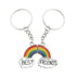 2 Piece Best Friend Rainbow Couple Keychain Boy Girl Friendship Girl Male Jewelry Gifts Matching Rainbow Keychain for Women Christmas Gifts