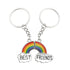 2 Piece Best Friend Rainbow Couple Keychain Boy Girl Friendship Girl Male Jewelry Gifts Matching Rainbow Keychain for Women Christmas Gifts