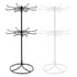 2-Tier Rotary Jewelry Stand Rack Earrings Necklace Display Organizer Holder Rotating Durable Jewelry Rack Display Hanger Rotating 2 Tier Jewelry Tree Organizer in Black Metal Jewelry Organizer