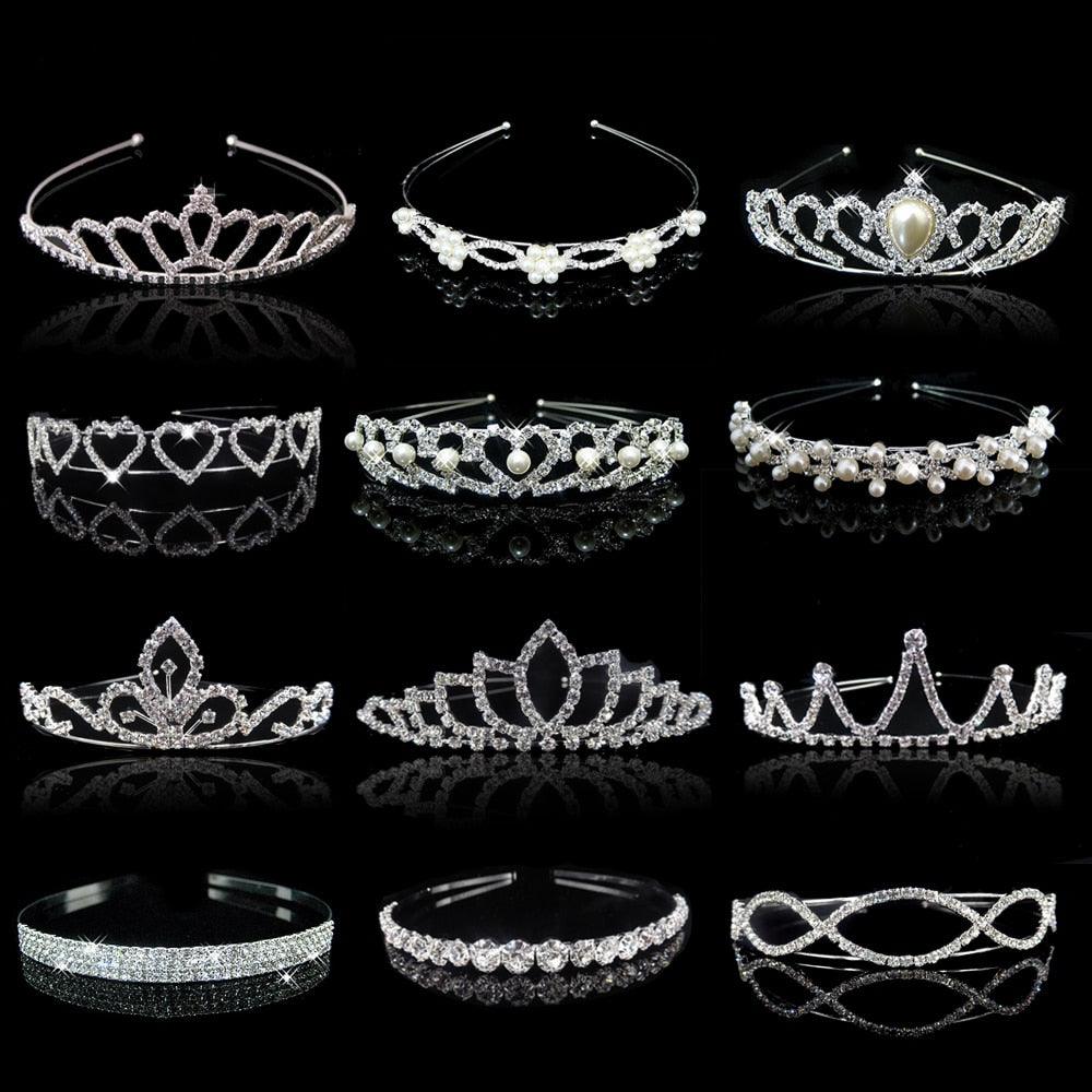 20 Style Kid Cute Princess Tiaras And Crowns Crystal Headband Bridal Crown Wedding Party Accessories Girls Fashion Hair Jewelry Wedding Bridal Tiara Princess Crown Wedding Princess Party Birthday Prom Sparkling Round Tiara