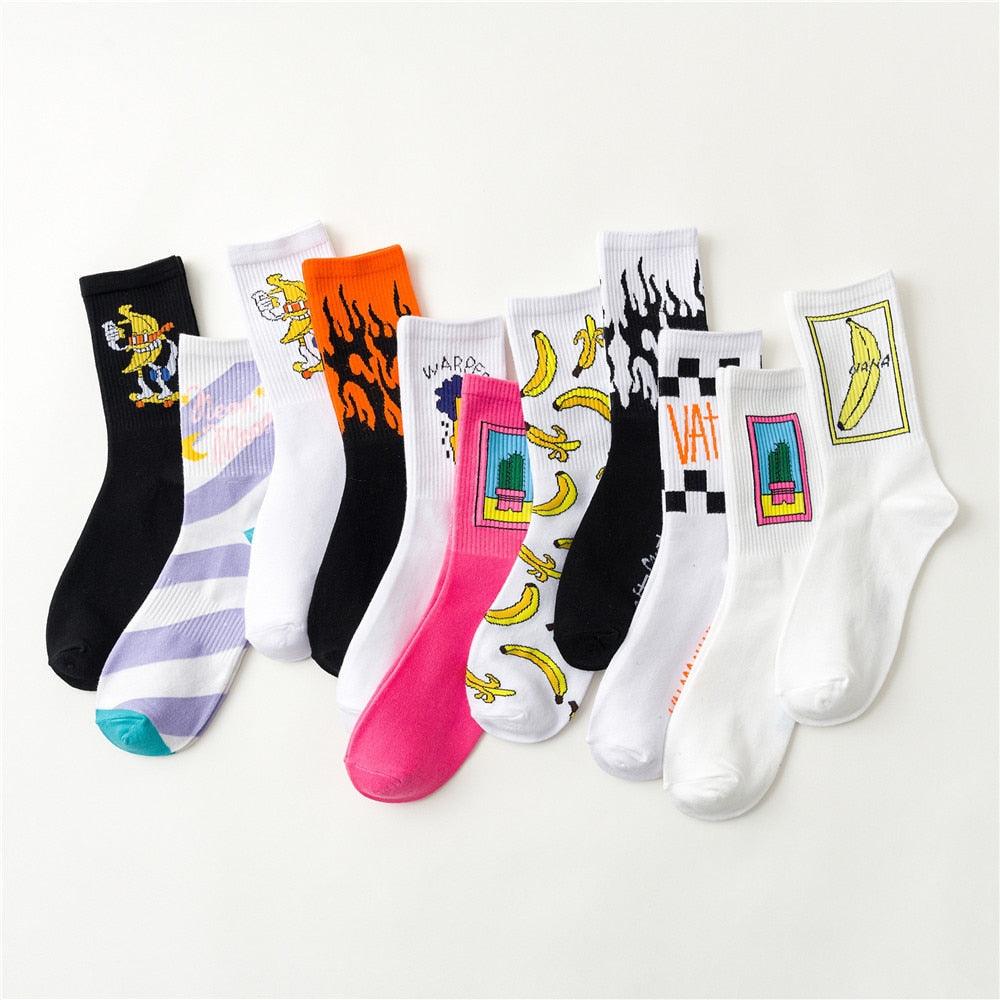 2022 Black White Cotton Socks AB Side Don't Follow Me I'm Lost too Creative Unisex Casual Socks Daily For Men And Women