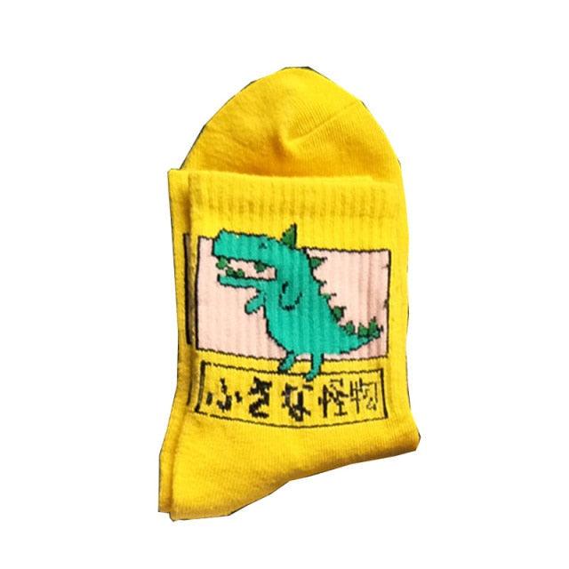 2022 New Fashion Cartoon Patterned Short Funny Cotton Socks Cute Animal Dinosaur Socks For Ladies Funny College Wind Concise Socks For Men And Women