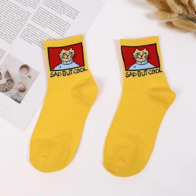 2022 New Fashion Cartoon Patterned Short Funny Cotton Socks Cute Animal Dinosaur Socks For Ladies Funny College Wind Concise Socks For Men And Women