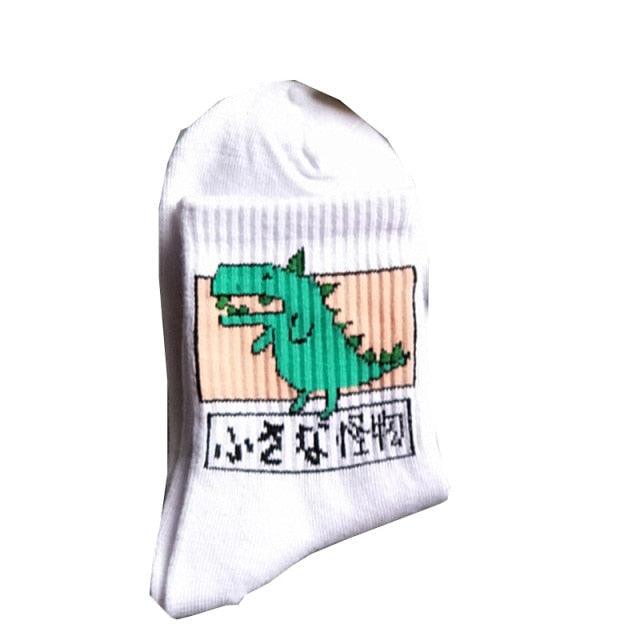 2022 New Fashion Cartoon Patterned Short Funny Cotton Socks Cute Animal Dinosaur Socks For Ladies Funny College Wind Concise Socks For Men And Women