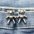 2023 2PCS Metal Dual Purpose Tighten Waist Button Cute Bear Adjustable Buckle Pins Brooches Women Pant Jeans Detachable Clip Detachable Waist Body Fit Tighten Buckles Adjustable Jean Buttons Pins for Loose Jeans