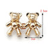 2023 2PCS Metal Dual Purpose Tighten Waist Button Cute Bear Adjustable Buckle Pins Brooches Women Pant Jeans Detachable Clip Detachable Waist Body Fit Tighten Buckles Adjustable Jean Buttons Pins for Loose Jeans