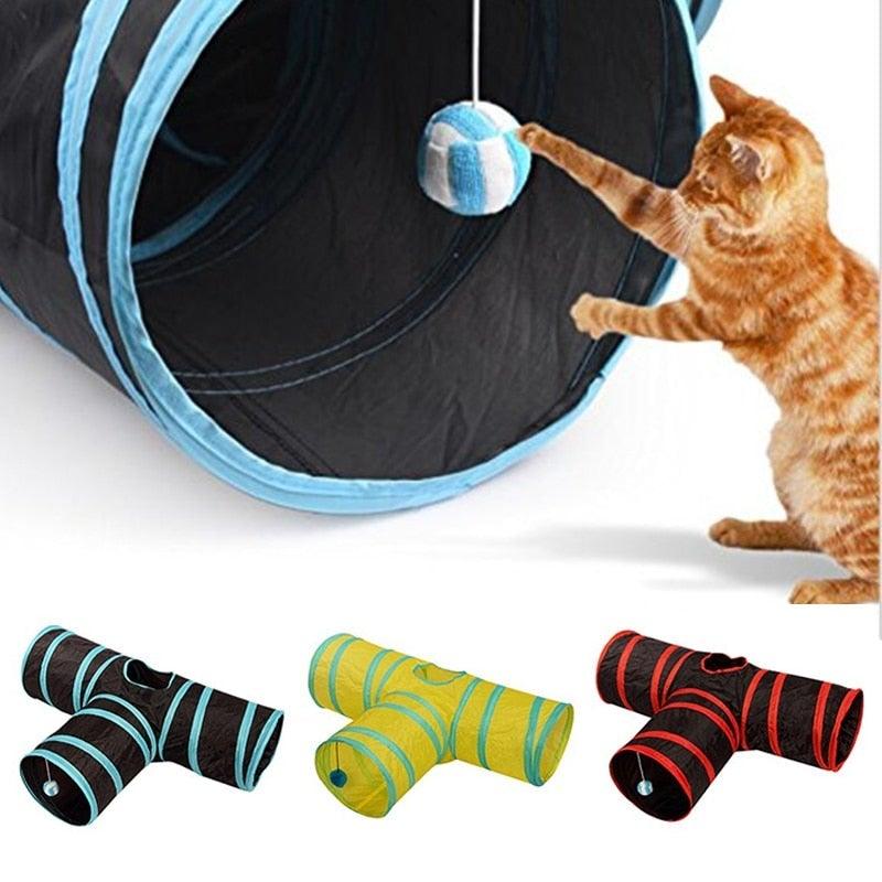 2/3/4/5 Holes Pet Cat Tunnel Toys Foldable Pet Cat Kitty Training Interactive Fun Toy For Cats Rabbit Animal Play Tunnel Tube For Cats Tunnels for Indoor Cats Cat Tube Collapsible 3 Way Pet Tunnel Great Toy for Cats