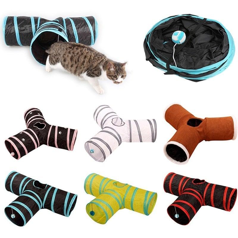 2/3/4/5 Holes Pet Cat Tunnel Toys Foldable Pet Cat Kitty Training Interactive Fun Toy For Cats Rabbit Animal Play Tunnel Tube For Cats Tunnels for Indoor Cats Cat Tube Collapsible 3 Way Pet Tunnel Great Toy for Cats