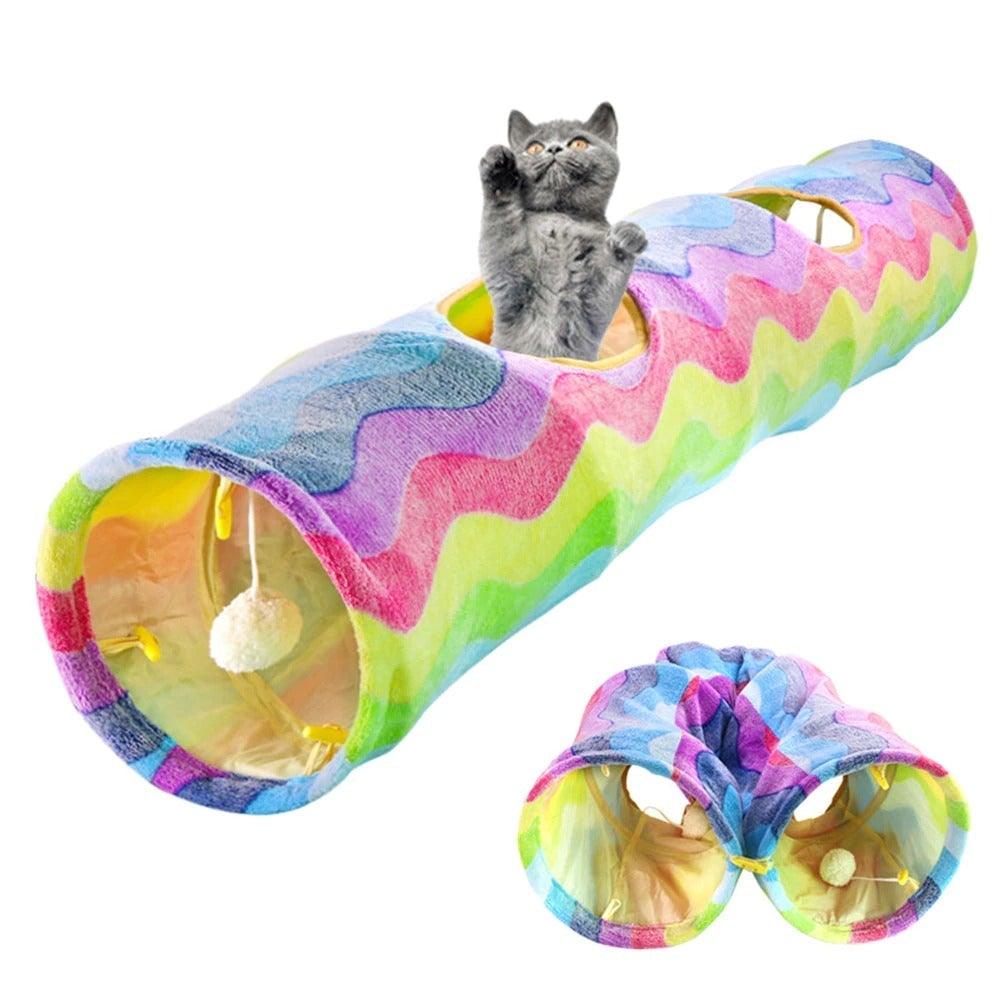 2/3/4/5 Holes Pet Cat Tunnel Toys Foldable Pet Cat Kitty Training Interactive Fun Toy For Cats Rabbit Animal Play Tunnel Tube For Cats Tunnels for Indoor Cats Cat Tube Collapsible 3 Way Pet Tunnel Great Toy for Cats