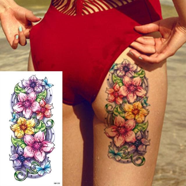 25 Sheets Flower Rose Luxury Tattoos Waterproof Temporary Sticker 3D Rose Flower Tattoos Body Art Arm Fake Tatoo For Womens - STEVVEX Beauty - 103, 3D Tattoo, Arm Tattoo, Beauty, Big Tattoo, Black Tattoos, Body Tattoo, Fashion Tattoo, Flower Tattoo, Luxury Tattoo, Stylish Tattoo, Tattoo, Waterproof Tattoo, Women Tattoo, Womens Tattoo - Stevvex.com