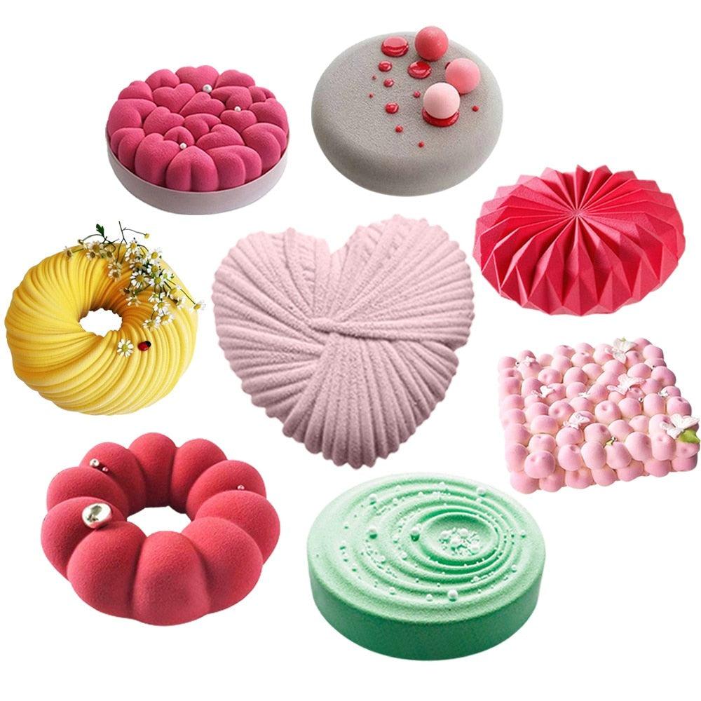 27 Style Silicone Cake Molds Pastry Bakeware Set Non-Stick Mousse Mould Party Dessert Baking Tools Decorating Pan Kitchen Tools Silicone Cupcake Baking Cups Food Grade Non-Stick Silicone Muffin Liners