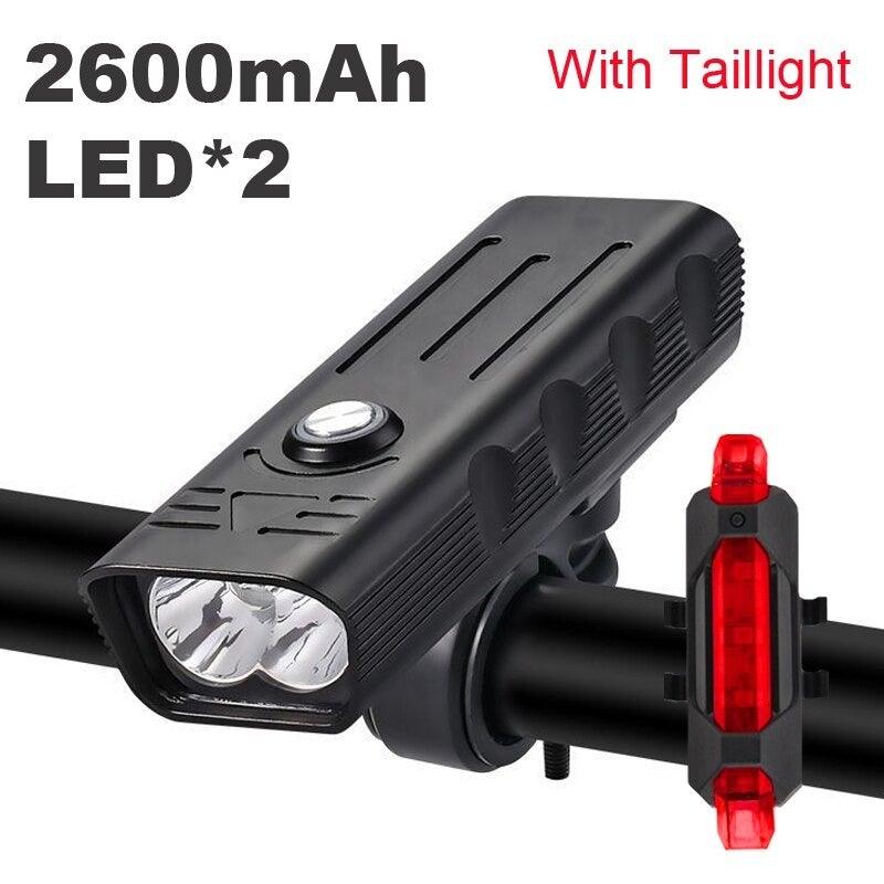 Bike Light USB Rechargeable 3000 Lumens Bike Headlight LED Super Bright Flashlight Front Lights And Back Rear Light Adjustable Lightness Waterproof And Large Capacity Battery 10000mAh