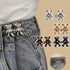 2Pcs Bear Shaped Adjustable Jean Button Waist Buckle Snap Pants Buckle Extender Replacement Jeans Button Safety Pins No Sew Detachable Waist Body Fit Tighten Safety Pins