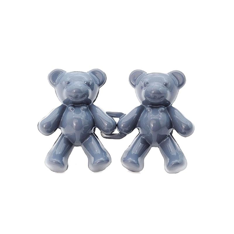 2Pcs Bear Shaped Adjustable Jean Button Waist Buckle Snap Pants Buckle Extender Replacement Jeans Button Safety Pins No Sew Detachable Waist Body Fit Tighten Safety Pins