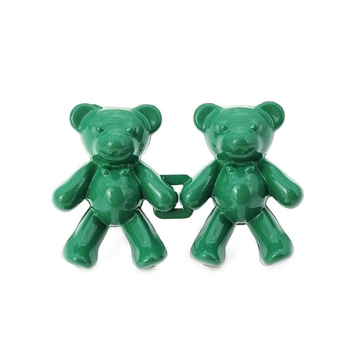 2Pcs Bear Shaped Adjustable Jean Button Waist Buckle Snap Pants Buckle Extender Replacement Jeans Button Safety Pins No Sew Detachable Waist Body Fit Tighten Safety Pins