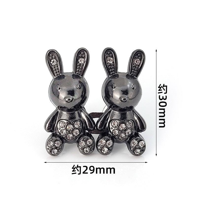 2Pcs Bear Shaped Adjustable Jean Button Waist Buckle Snap Pants Buckle Extender Replacement Jeans Button Safety Pins No Sew Detachable Waist Body Fit Tighten Safety Pins