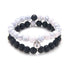 2PCS Couple Bracelets Sets Women Mens Distance Black White Beads Magnet Attract Charm Braiding Bracelet Couples Bracelets Magnetic Distance Bracelets His And Her Stone Bracelet