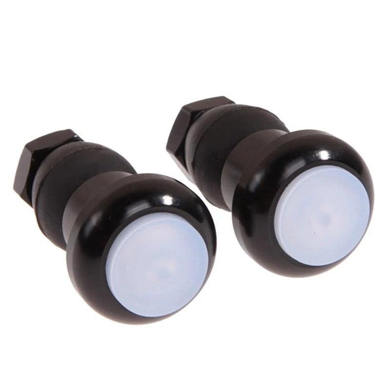 2PCS Lightweight Bike Handlebar Light LED Bicycle Light Turn Signal Cycling Handle Bar End Plug Safty Warning Indicator Lamps Handlebar Grips Safety 2 Modes Handle Bar End Mini Plug LED Lamp