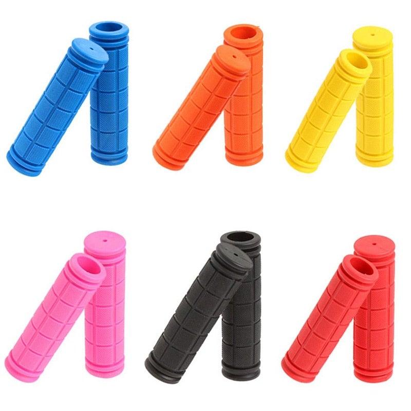 2PCS Rubber Bike Handlebar Grips Cover Mountain Bicycle Handle Anti-Skid Bicycles Bar Grips Non-Slip Rubber Bike Handle Grips For Kids Bike Scooter Mountain Road Urban Bike Tricycle Soft Handlebar