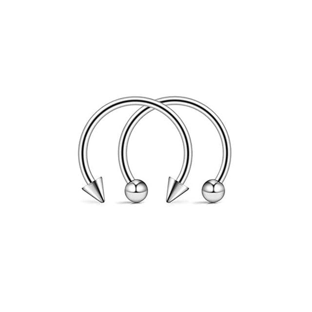 2Pcs Stainless Steel Cone Spike Horseshoe Circular Septum Nose Ring Nipple Hoops Nose Septum Eyebrow Horseshoe Fake Nose Ring C Clip Septum Lip Stainless Steel Piercing Piercing Surgical Steel Horseshoe Circular Rings Ear Piercing Body Jewelry