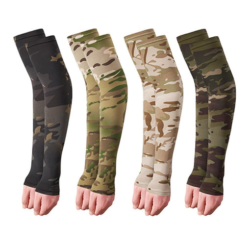 2PCS Tactical Camouflage Sports Arm Sleeve Basketball Cycling Arm Warmer Summer Running Fishing UV Sun Protection Soft Cover For Arm Tattoo Cover Up Cooling Sports Sleeve For Basketball Golf Football