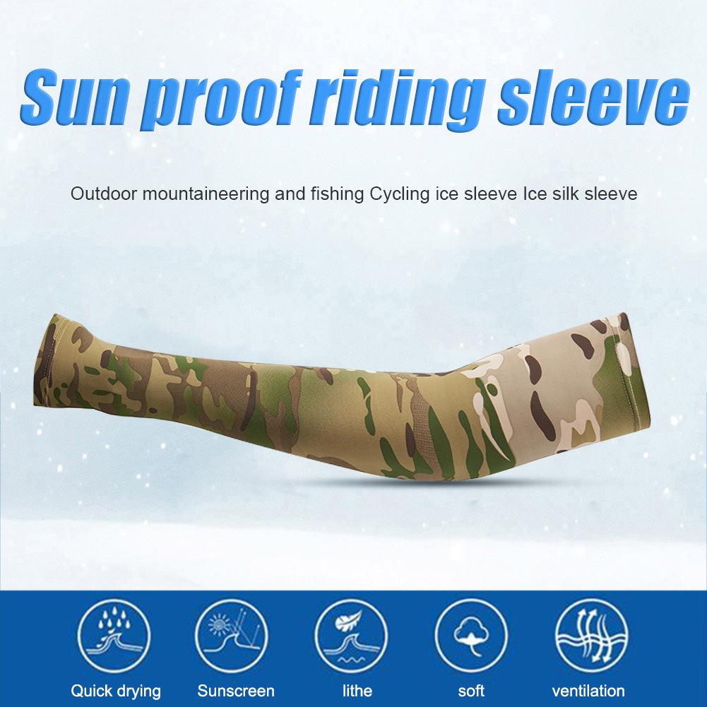 2PCS Tactical Camouflage Sports Arm Sleeve Basketball Cycling Arm Warmer Summer Running Fishing UV Sun Protection Soft Cover For Arm Tattoo Cover Up Cooling Sports Sleeve For Basketball Golf Football