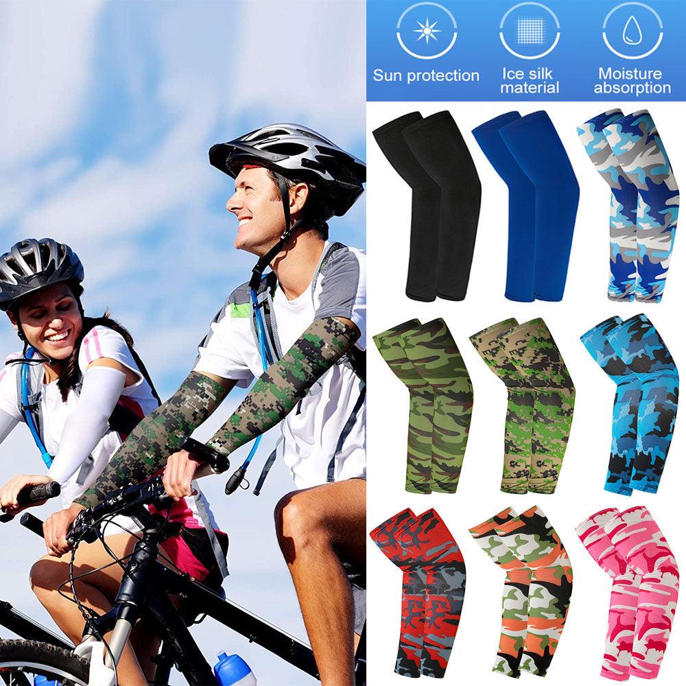 2Pcs Unisex Cooling Arm Sleeves Cover Compression Sun Protection UV Cooling Sleeve Tattoo Cover Up Men & Women Cycling Biking Riding Golf Football Arm Cover Men Sports Running Outdoor Sun Protection Sleeves To Hide Tattoo