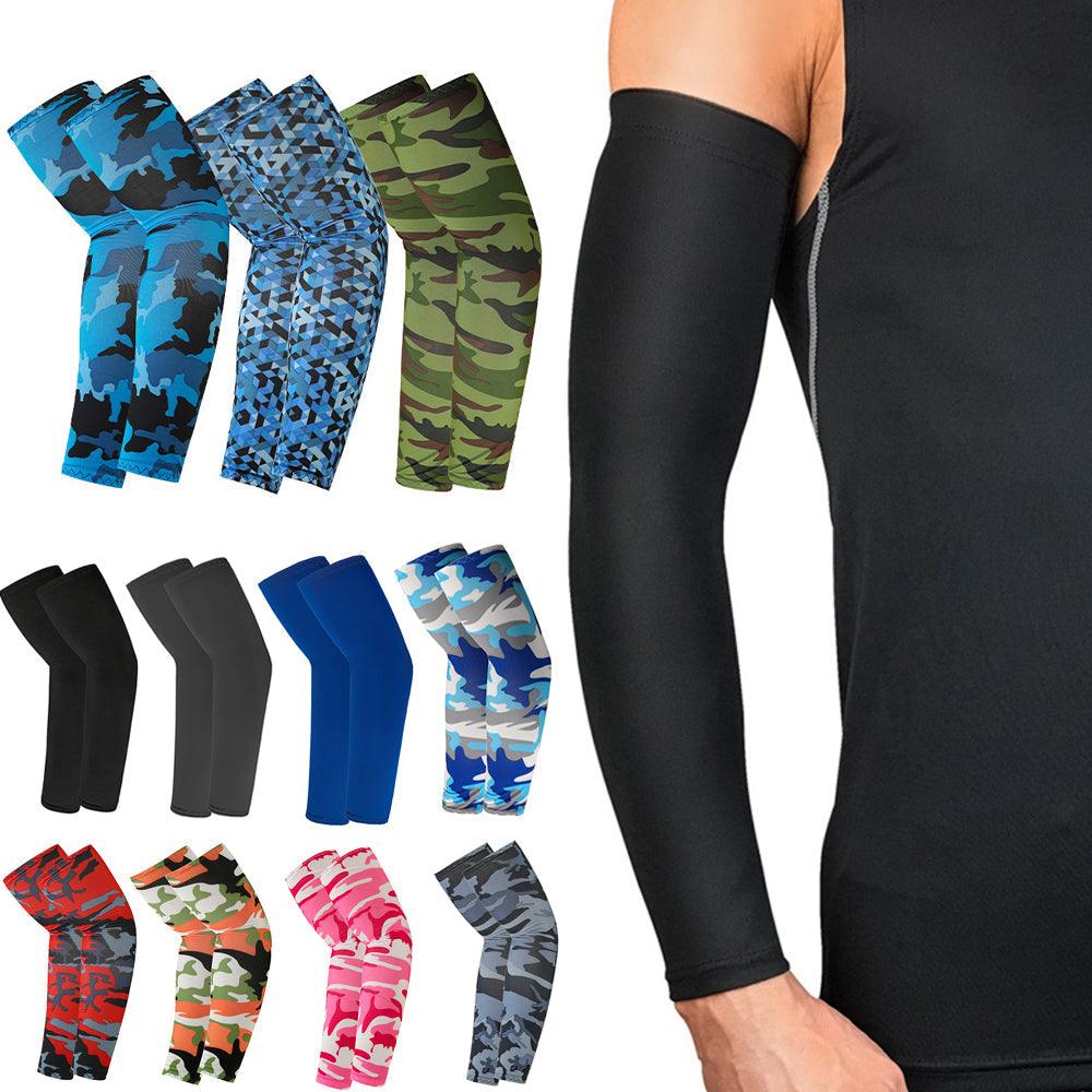 2Pcs Unisex Cooling Arm Sleeves Cover Compression Sun Protection UV Cooling Sleeve Tattoo Cover Up Men & Women Cycling Biking Riding Golf Football Arm Cover Men Sports Running Outdoor Sun Protection Sleeves To Hide Tattoo