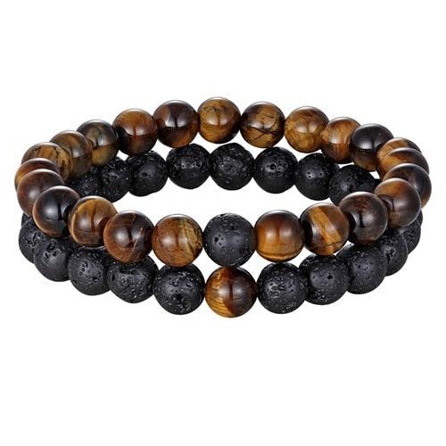 2pcs/set 7 Style Couples Distance Bracelet Natural Stone Yoga Beaded Bracelet For Men Women Friend Gift Charm Natural Beaded Bracelets For Women Tiny Crushed Stone Natural Stone Charm Bracelet