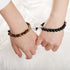 2pcs/set Couple Bracelets Natural Stone Beads Heart Shaped Distance Magnet Attraction Couples Matching Stone Bracelet For Women Men Girl Boy Best Friend Healing Friendship Bracelet