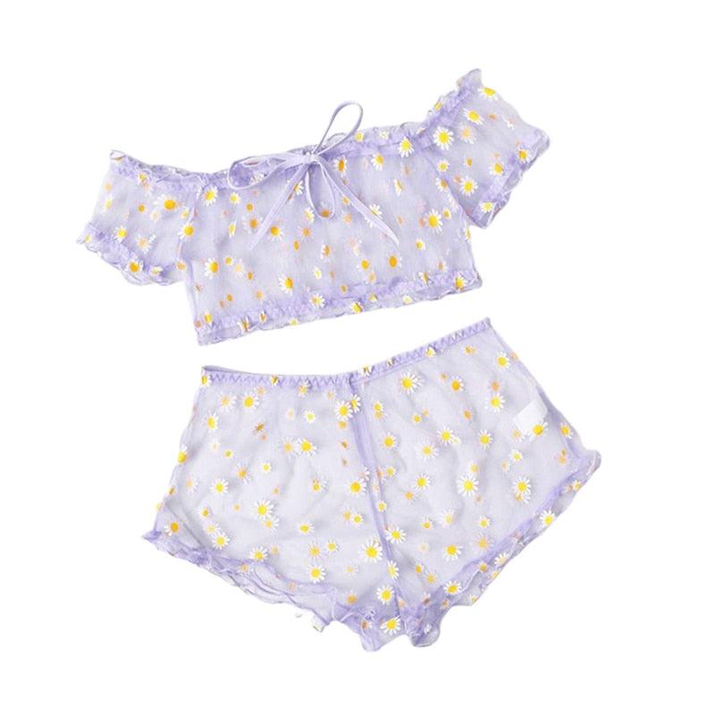 2PCS/Set Off Shoulder Lace Up Bikinis Women Sweet Women's Bathing Suit Two Piece Strap Swimsuit Swimwear Bikini Beachwear Set Casual Short Sleeve Suits Swimsuits Beachwear Bathing Suits