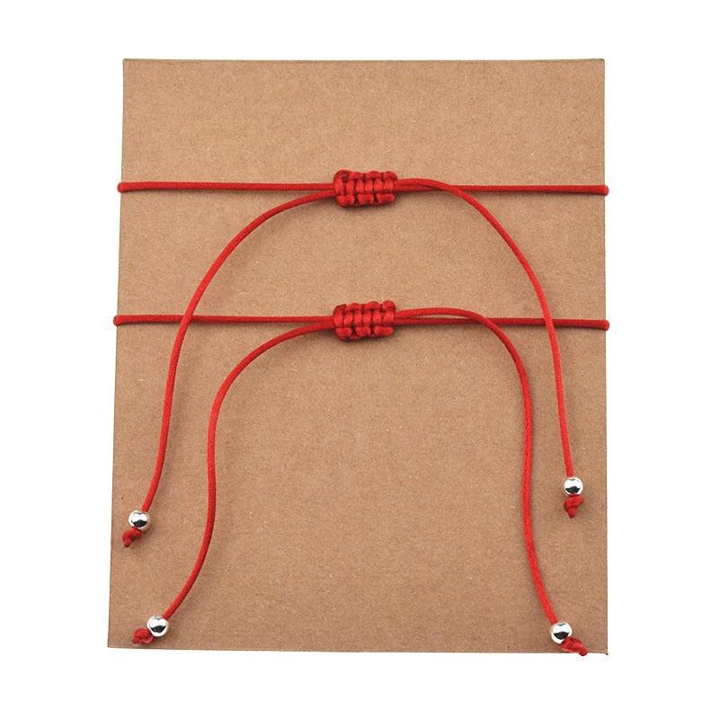 2pcs/set Trendy  Star Charm Red String Bracelets For Couple Lover Women Men Star Wish Set With Message Card Make a Wish Adjustable Bracelet Star Handmade Bracelet Simple Fashion Women Jewelry Gifts