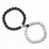 2Pcs/set White Black Couple Magnetic Bracelets Natural Stone Matching Bracelet Magnetic Beaded Bracelets Set Attraction Friendship Relationship Wish Bracelet Gift For Women Men Him Her Best Friends