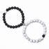 2Pcs/set White Black Couple Magnetic Bracelets Natural Stone Matching Bracelet Magnetic Beaded Bracelets Set Attraction Friendship Relationship Wish Bracelet Gift For Women Men Him Her Best Friends