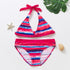 3-16Y Cartoon Two-piece Girls Swimwear Ruffle Swimsuit Bikini Set One Shoulder Beachwear Princess Two Piece Bathing Suit Children Swimwear Girls Swimsuit Bikini Set